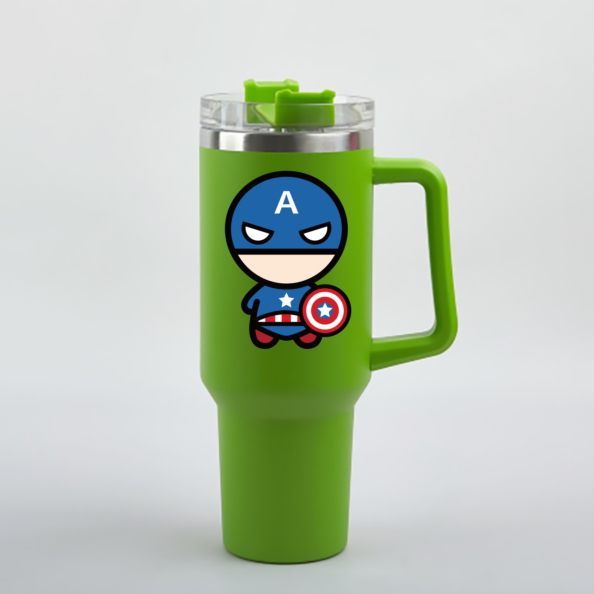 （画像用） アベンジャーズ The Avengers 1200mL車用タンブラー - クリスタルステッカー（プラスチックストロー付き）